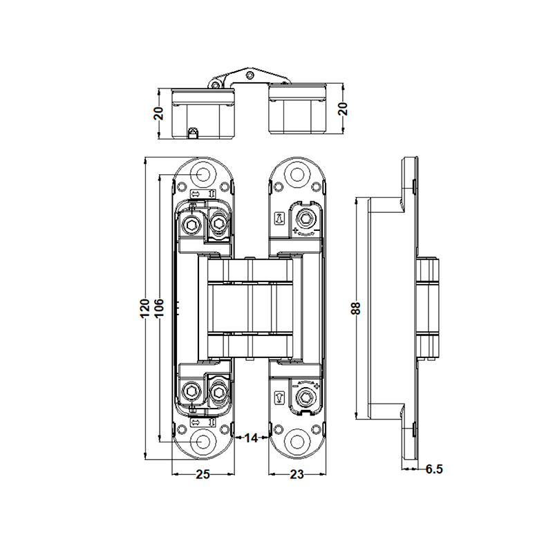 UM-G45 Hydraulic hidden hinge